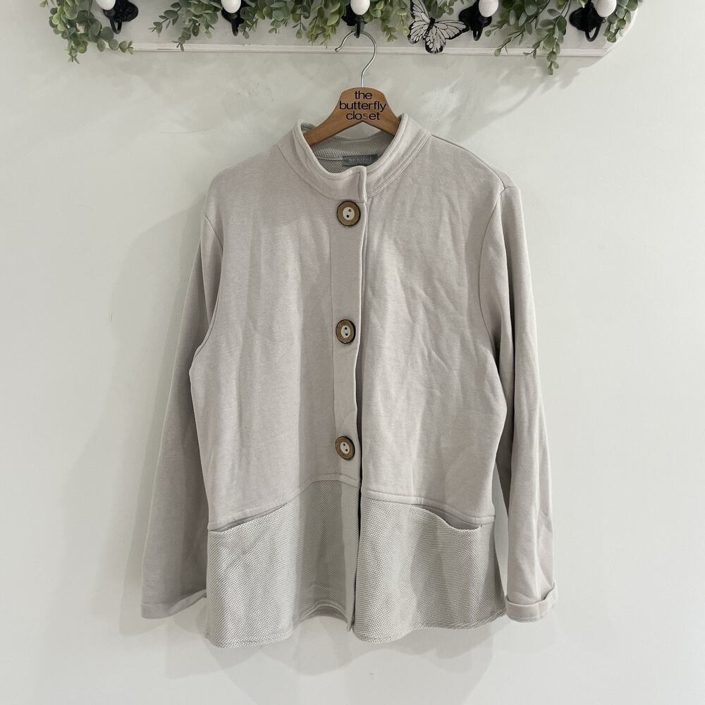 Habitat Cream Buttoned Long Sleeve Brushed jacket shacket Size M